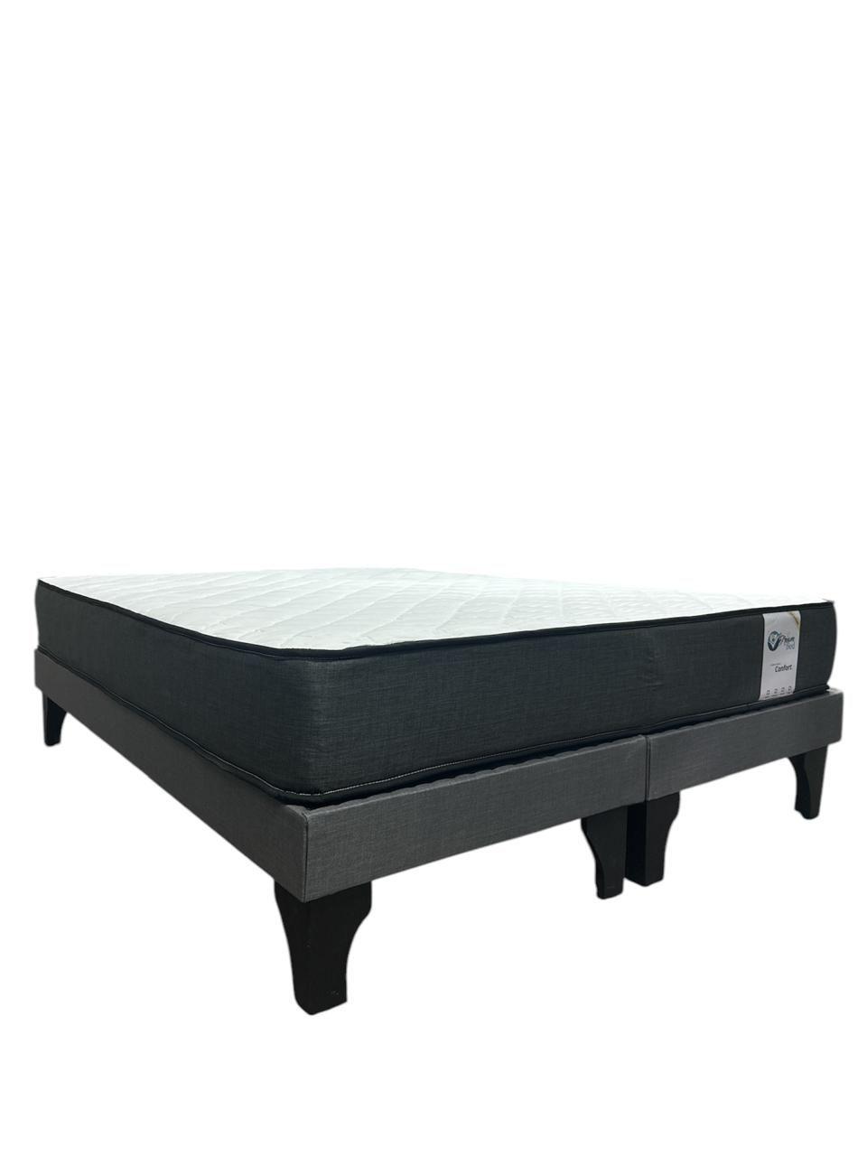 Base europea 2 plazas + colchon dreambed gris-2
