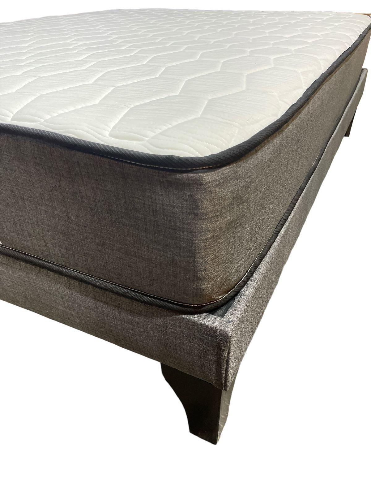 CAMA EUROPEA 2 PLAZAS LINEAL EN V Gris-4