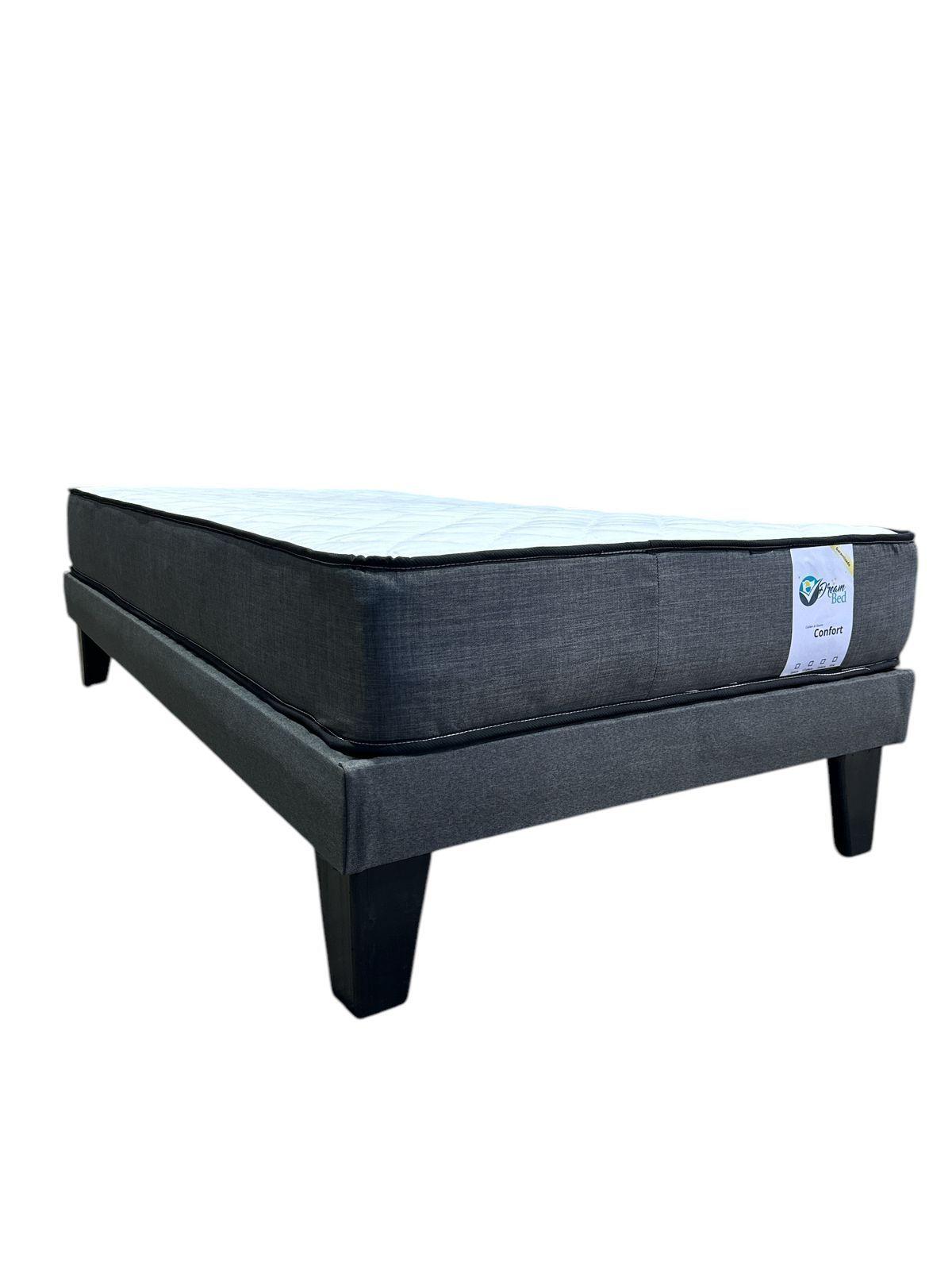 Cama plaza y media en V Gris-3