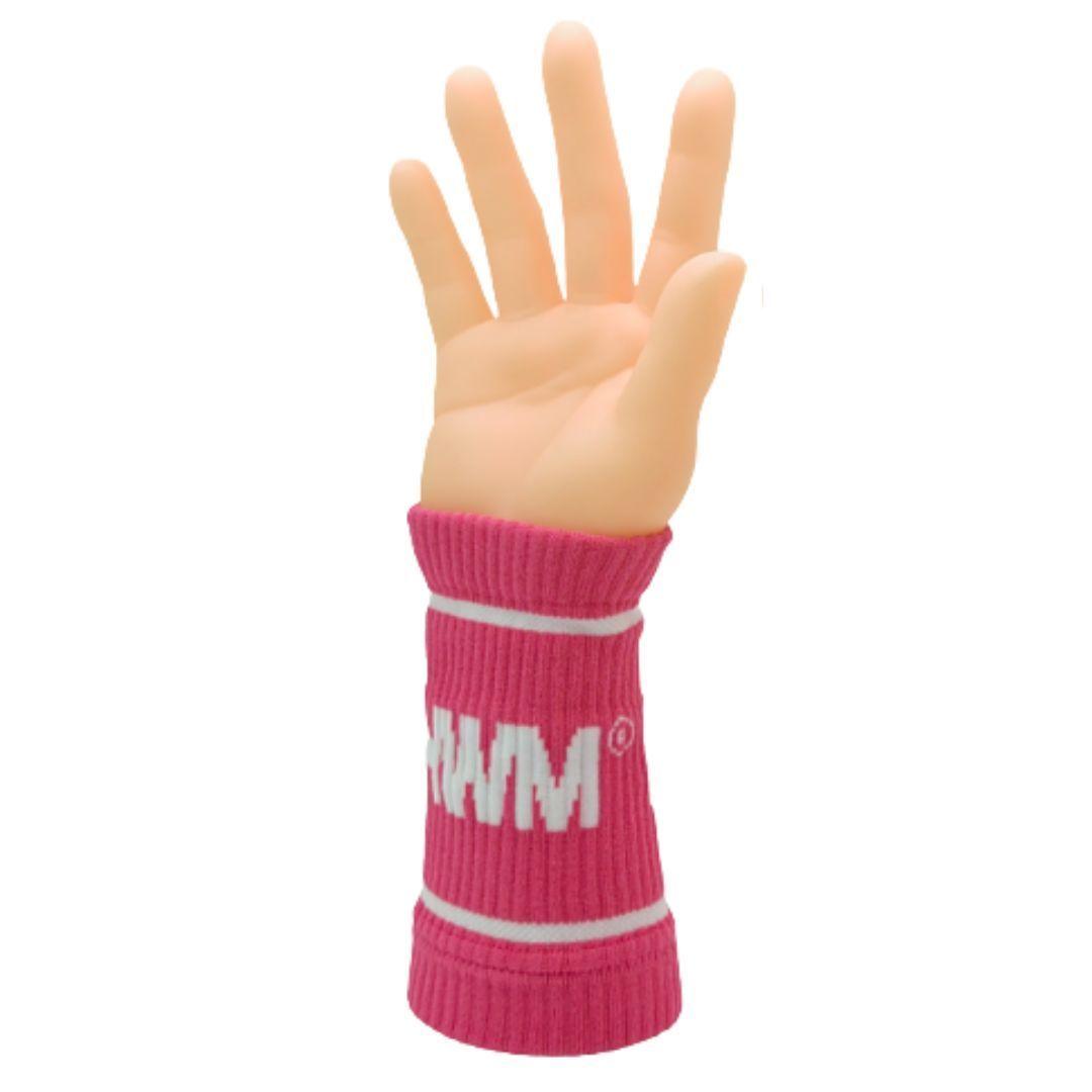 Par Muñequeras de Compresión HWM Rosado Algodón Fitness-1