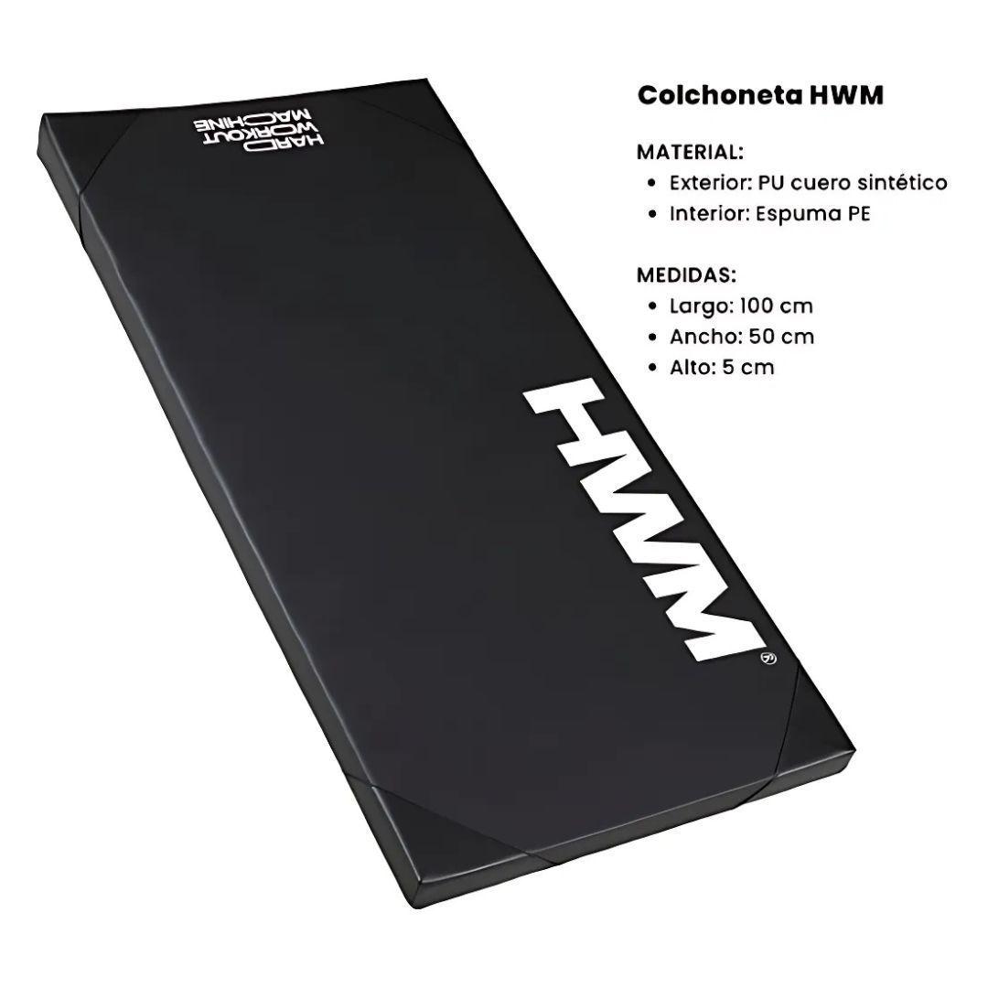 Colchoneta 100x50x5cm Hwm Negro Entrenamiento Gimnasio-2