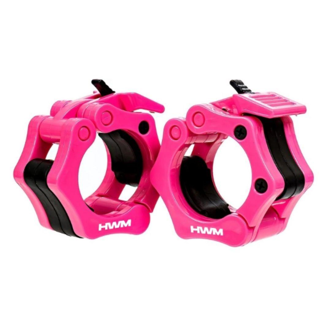 Par Collarines Olímpicos De Pvc 50mm Rosado Hwm Crossfit Gym-0