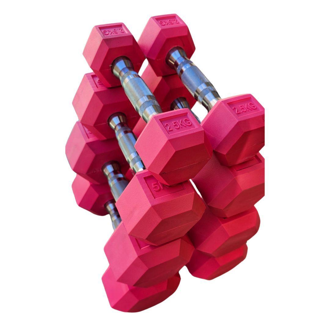 Par Mancuernas Hexagonales Rosadas 7,5 Kg (total 15 Kg)-0