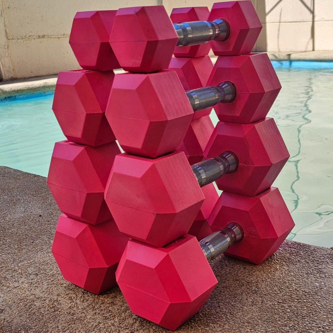 Par Mancuernas Hexagonales Rosadas 7,5 Kg (total 15 Kg)-4