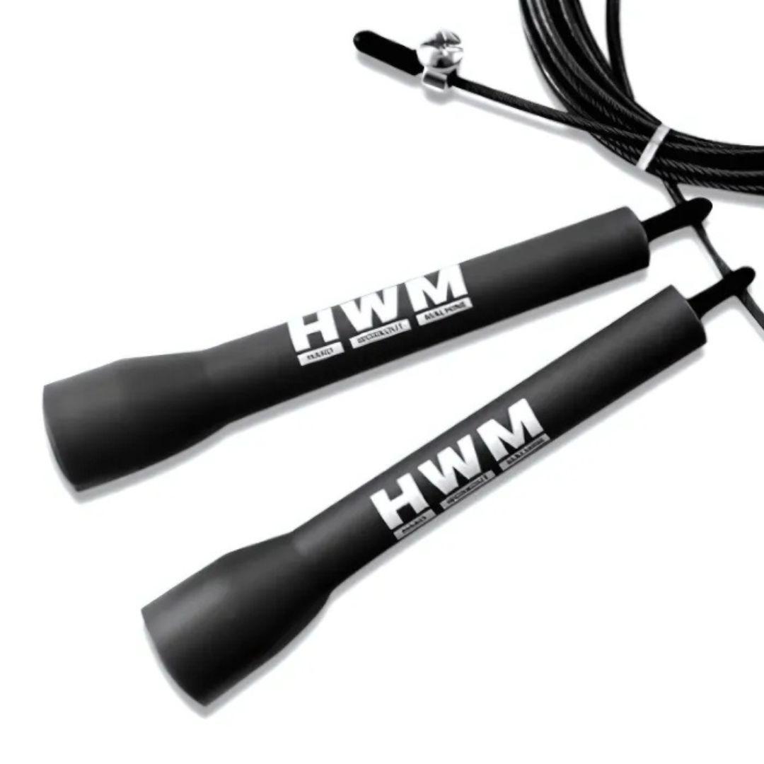 Cuerda De Salto Speed Rope Hwm Negro Entrenamiento Funcional-2