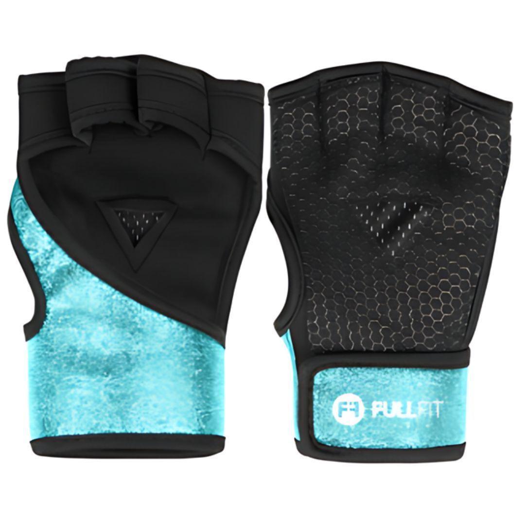 Par Guantes Grab Shiny Fullfit Celeste Talla S Fitness-2