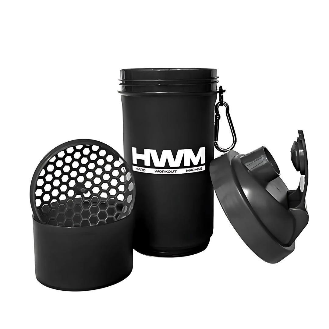 Shaker Pvc HWM Negro Vaso Proteina Botella Capacidad 600 ml-1