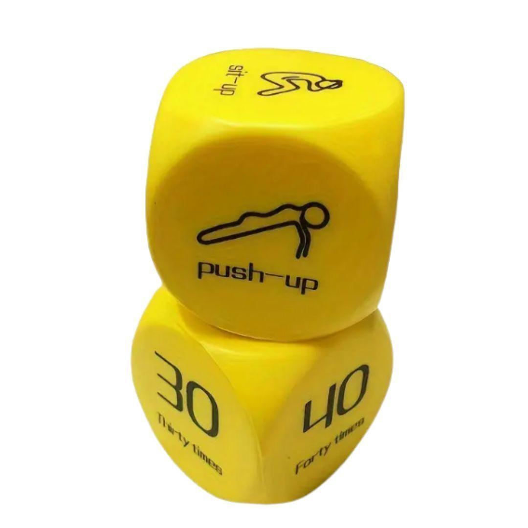 Juego De Dados Fitness Amarillos Desafíos Entrenamiento Gym-0