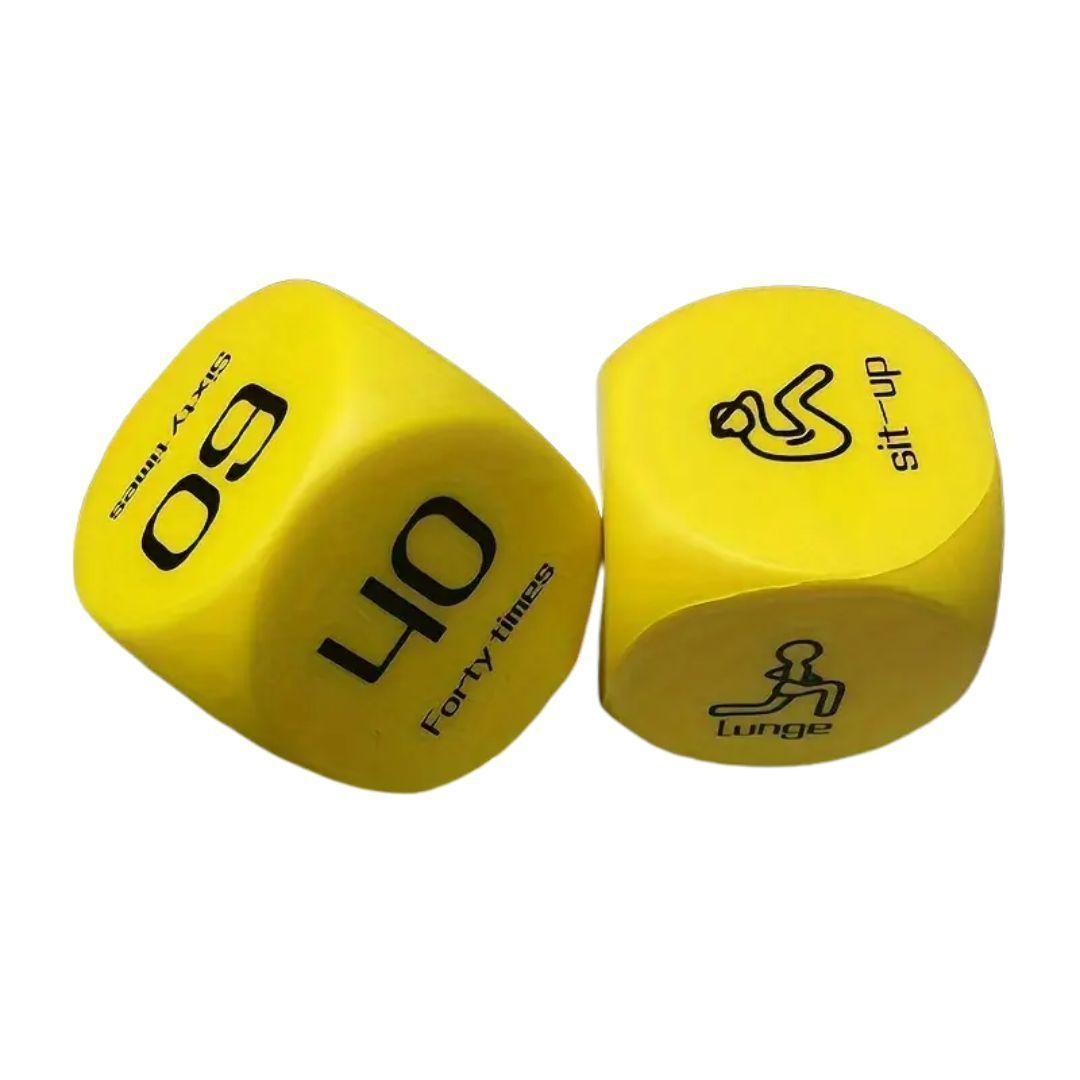 Juego De Dados Fitness Amarillos Desafíos Entrenamiento Gym-1