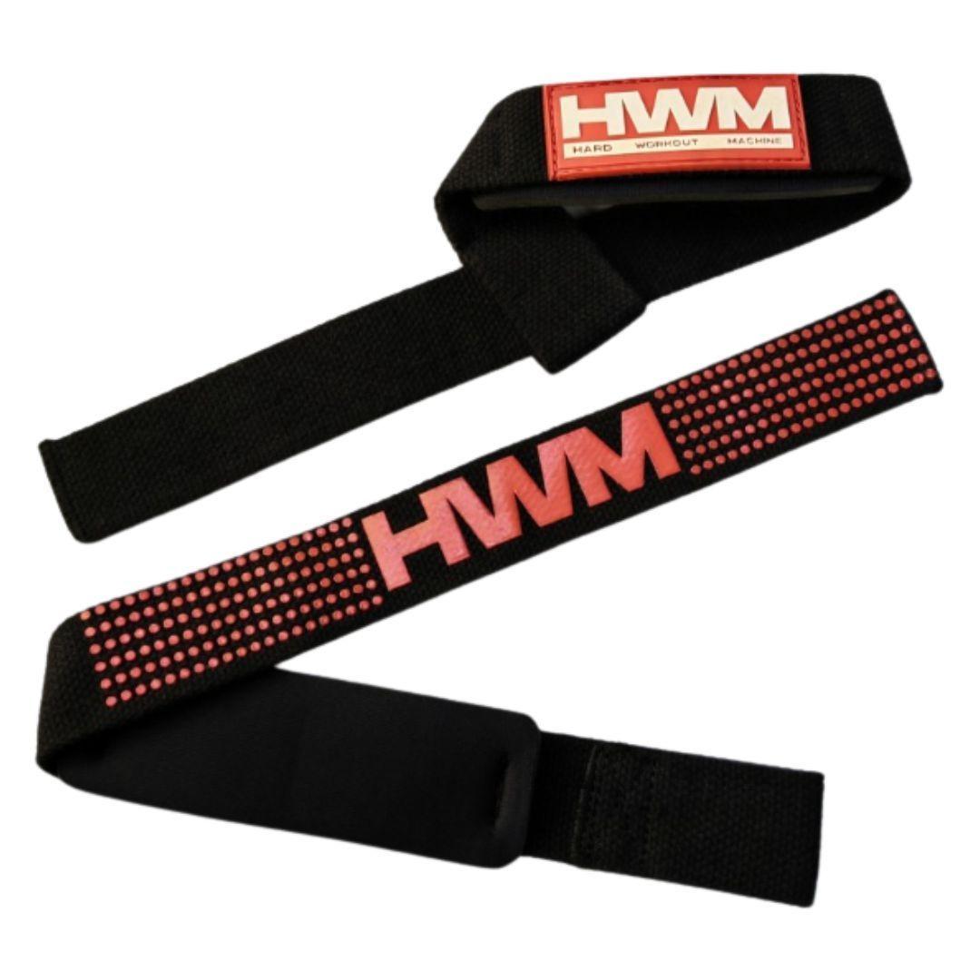 Straps HWM Rojo Correas de Levantamiento de Pesas Fitness-0
