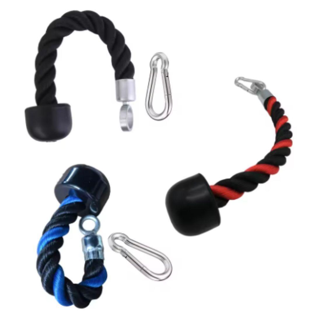 Soga Trenzada de Tríceps Unilateral Azul Accesorio Polea-3