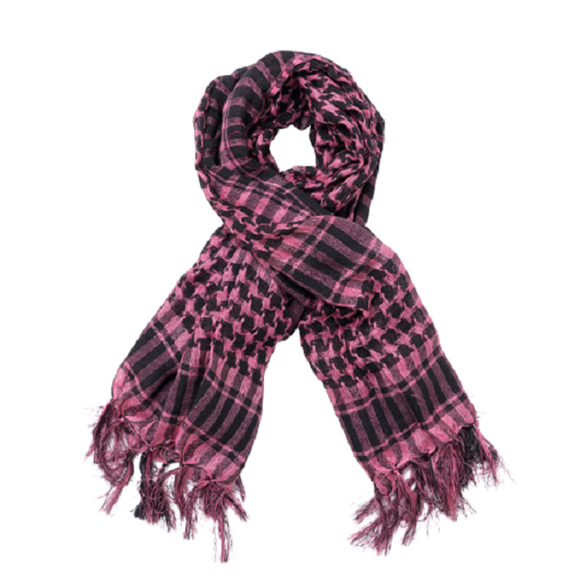  Bufanda Pañuelo a Cuadros Bicolor, Rosado Negro.-0