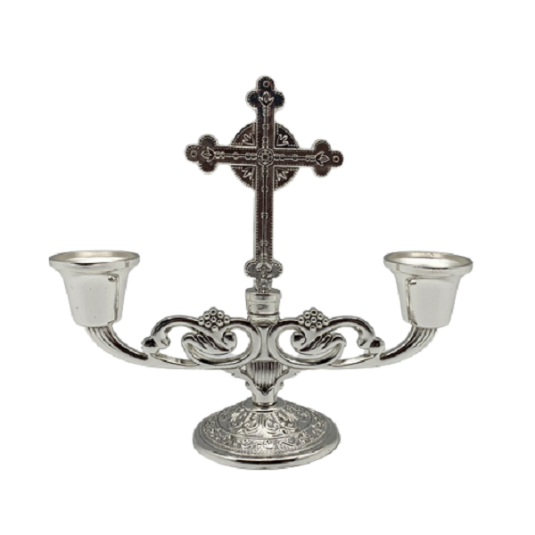 Candelabro Silver Religioso -0