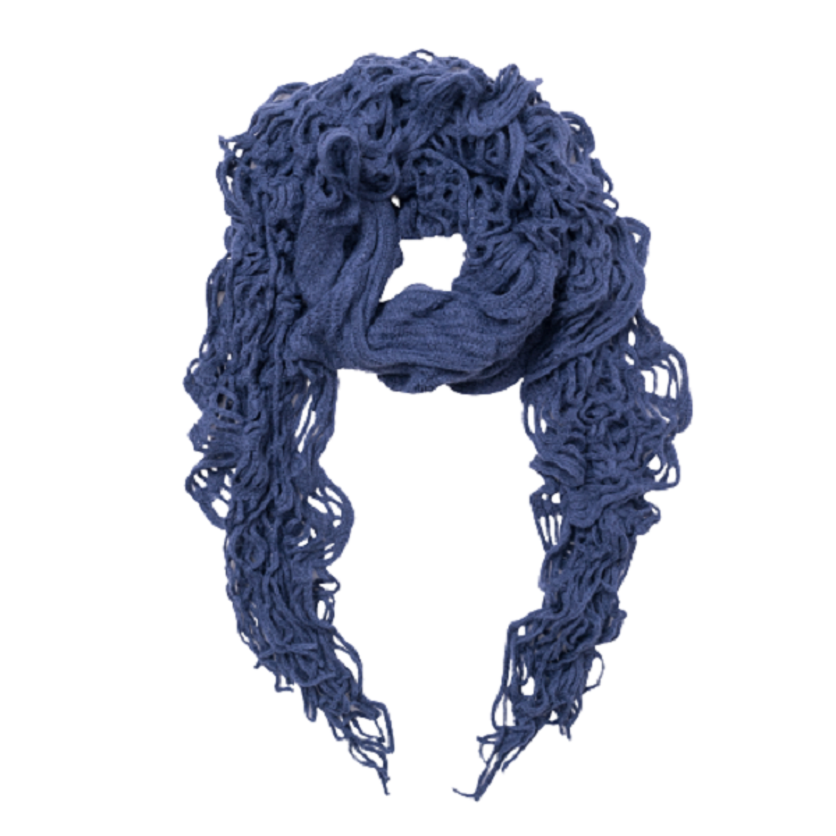 Bufanda Mujer Elasticada Calada, Color Gris-0