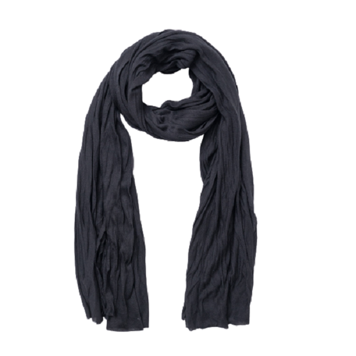 Pañuelo Unisex Diseño Liso Con Flecos Color Negro-0