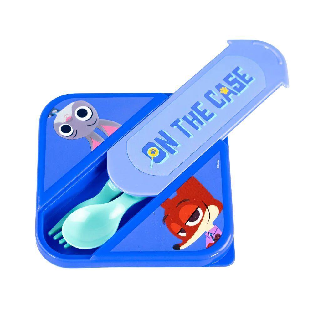 Hermético 850ml + Cubiertos PP  Zootopia-2