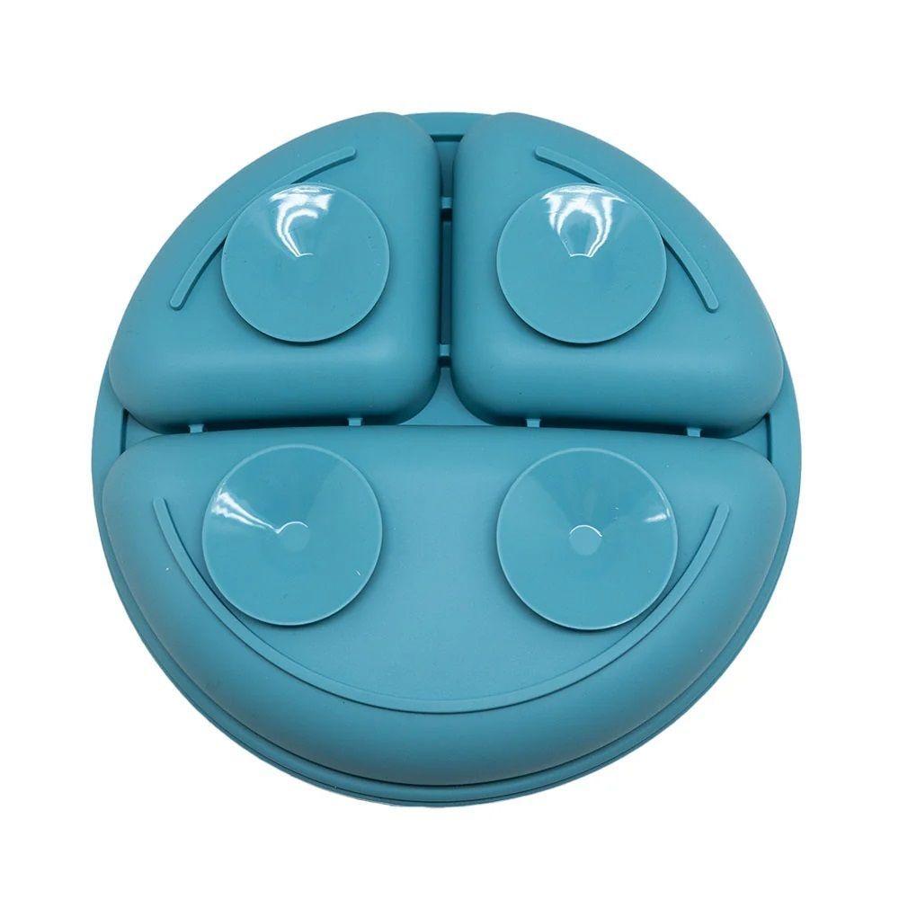 Plato Silicona Azul Claro Ventosa Kido Toddler-2