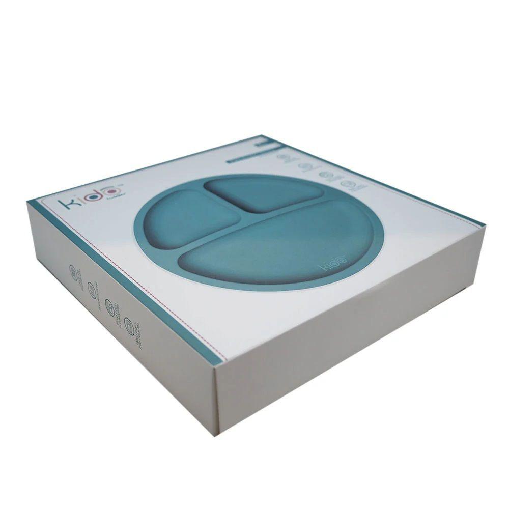 Plato Silicona Azul Claro Ventosa Kido Toddler-3