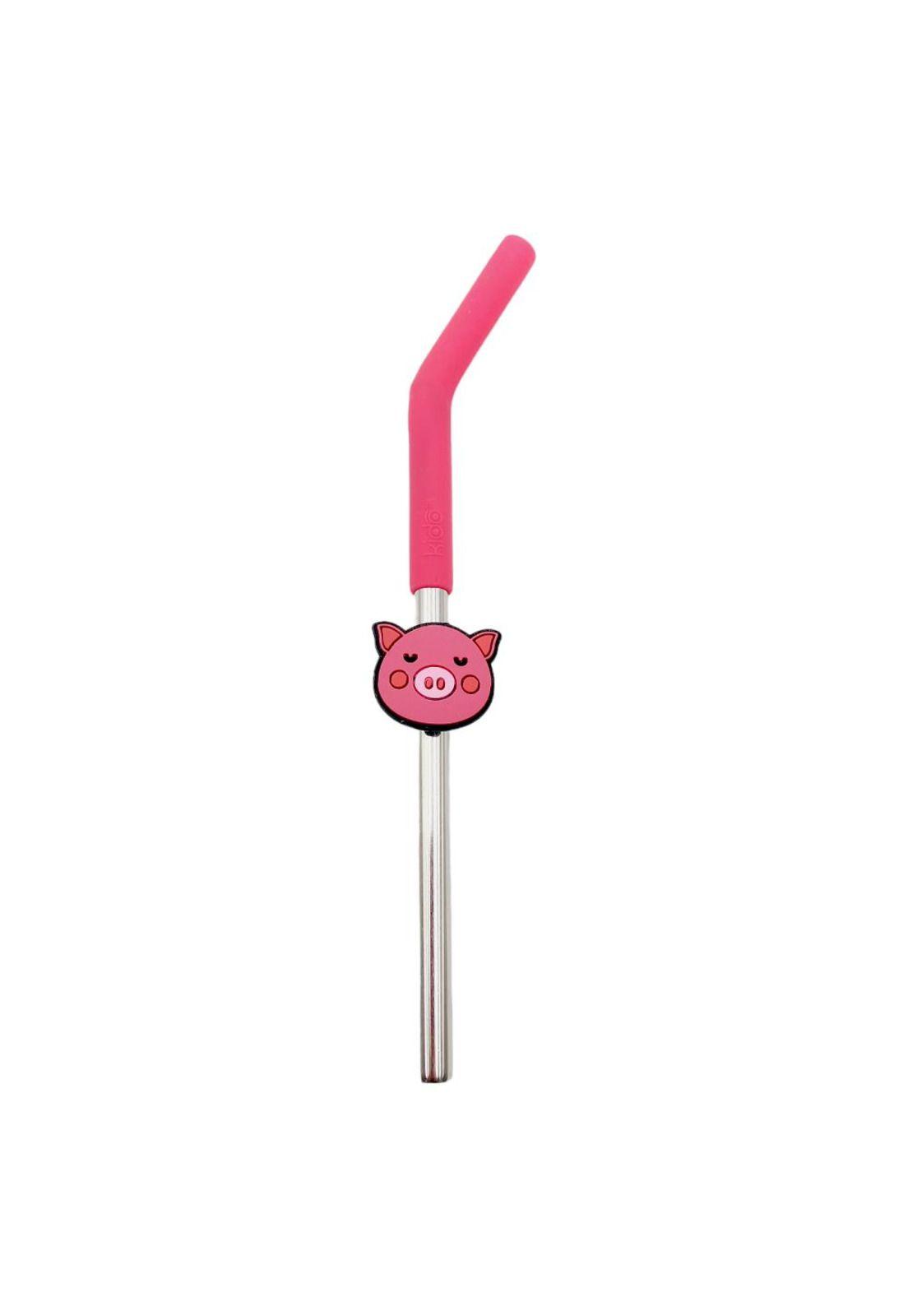 Bombilla Reutilizable con Limpiador Diseño Piggy Kido-0