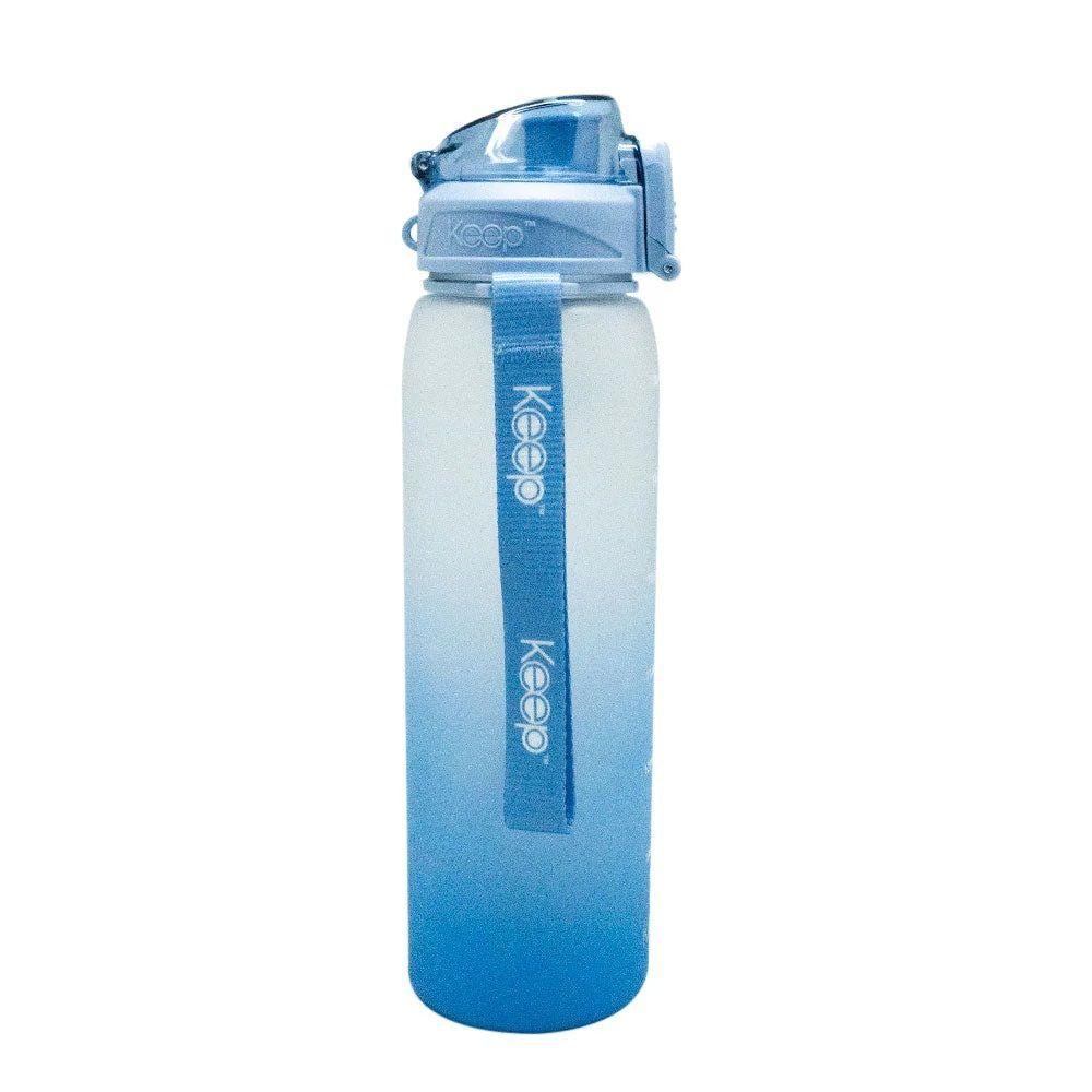 Botella Medidas Rubber 1 Litro Azul Claro Keep-1