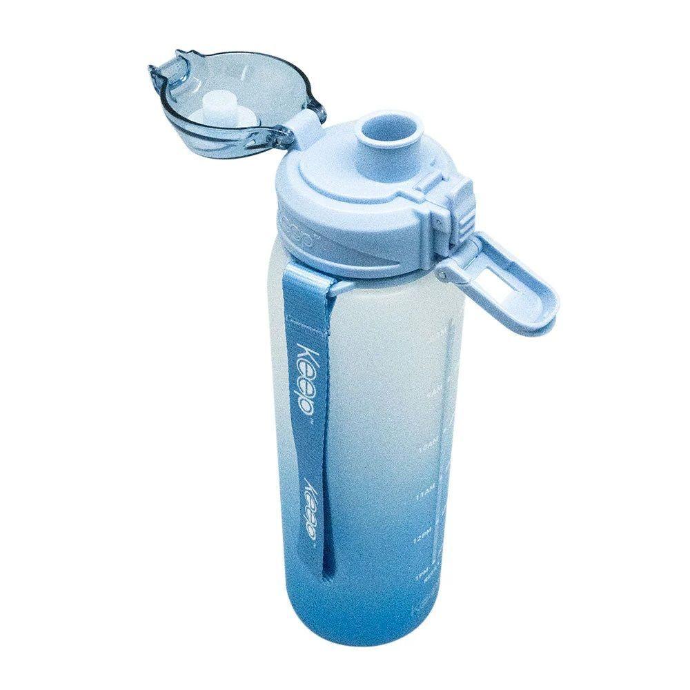Botella Medidas Rubber 1 Litro Azul Claro Keep-2