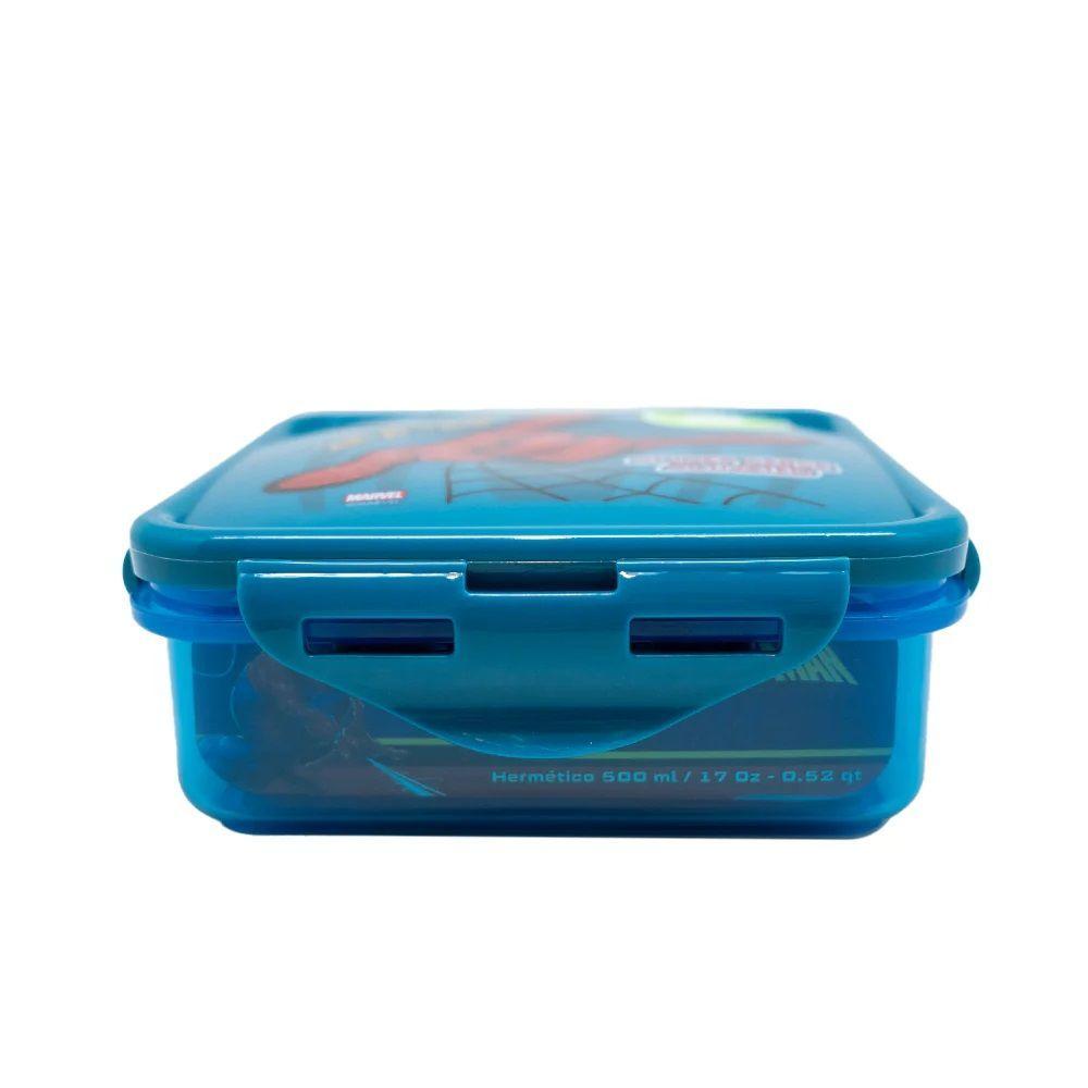 Hermético Cuadrado Spider Man 500ml Licencias-1