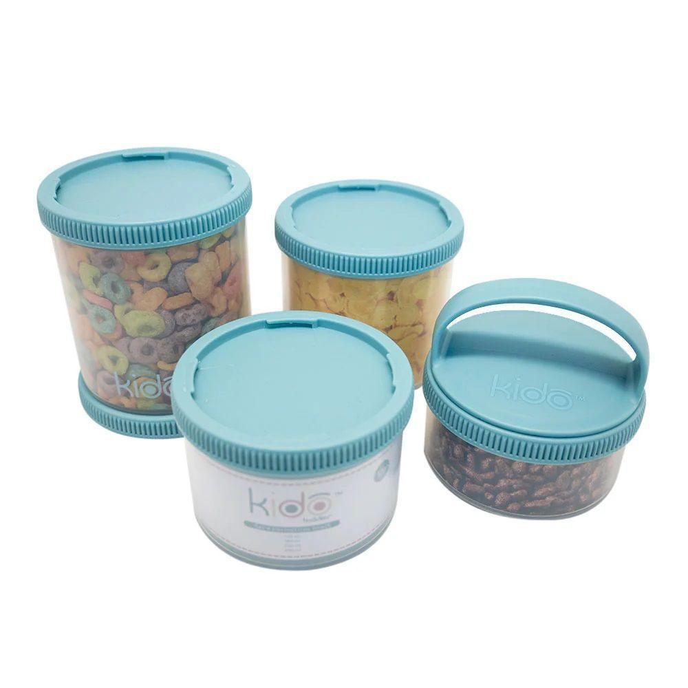 Set 4 Herméticos Snack Azul Volumen: 120ml 180ml 230ml 290ml Kido-2