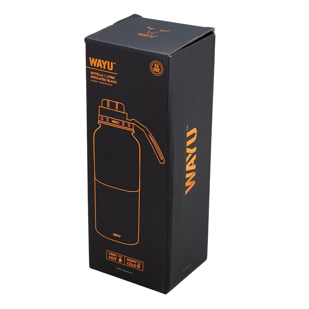 Botella 1 Litro Insulated Black Wayu-3
