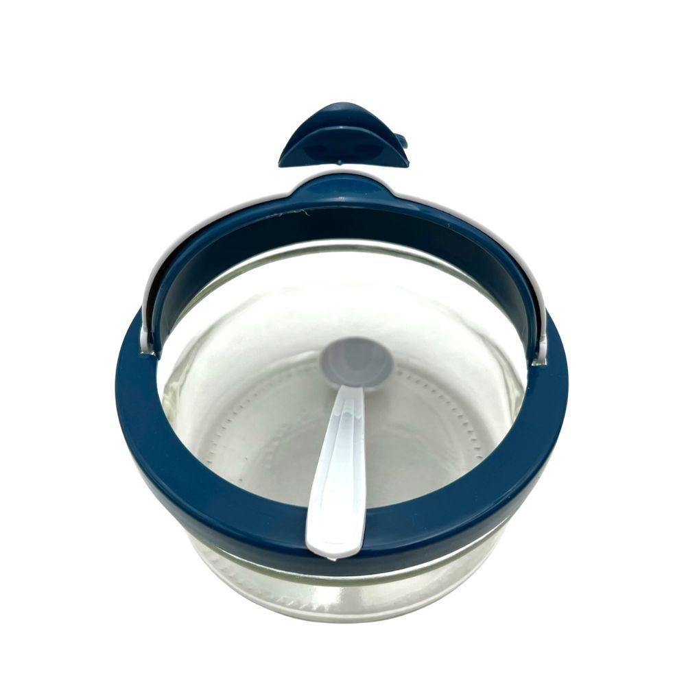 Azucarero Vidrio con Cuchara Diseño Duck Azul Titiz-2