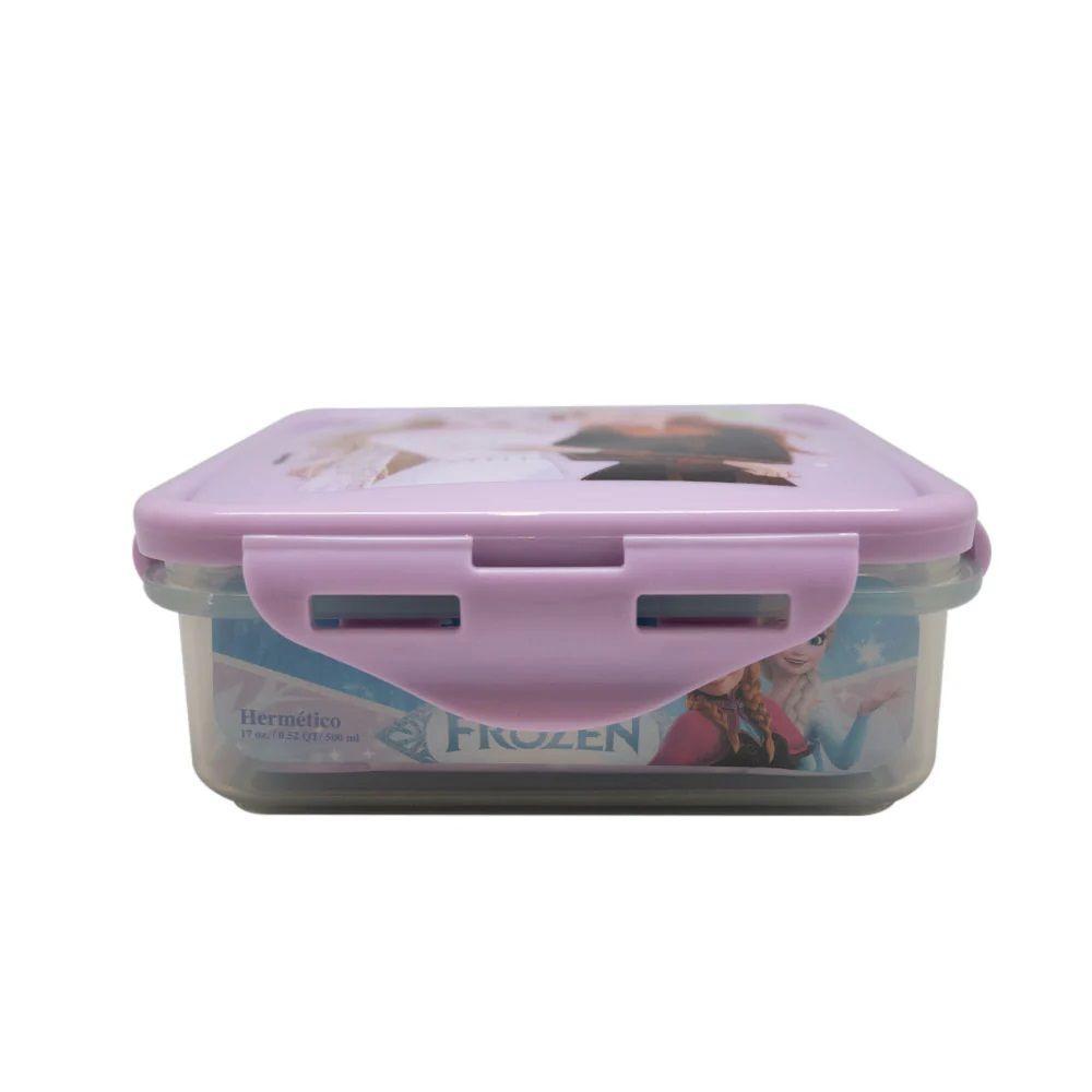 Hermético Cuadrado Frozen 500ml Licencias-2