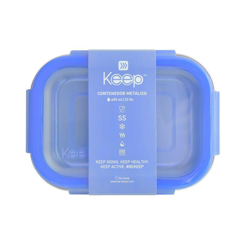 Hermético Metalico 650 ml Azul Claro Keep-0