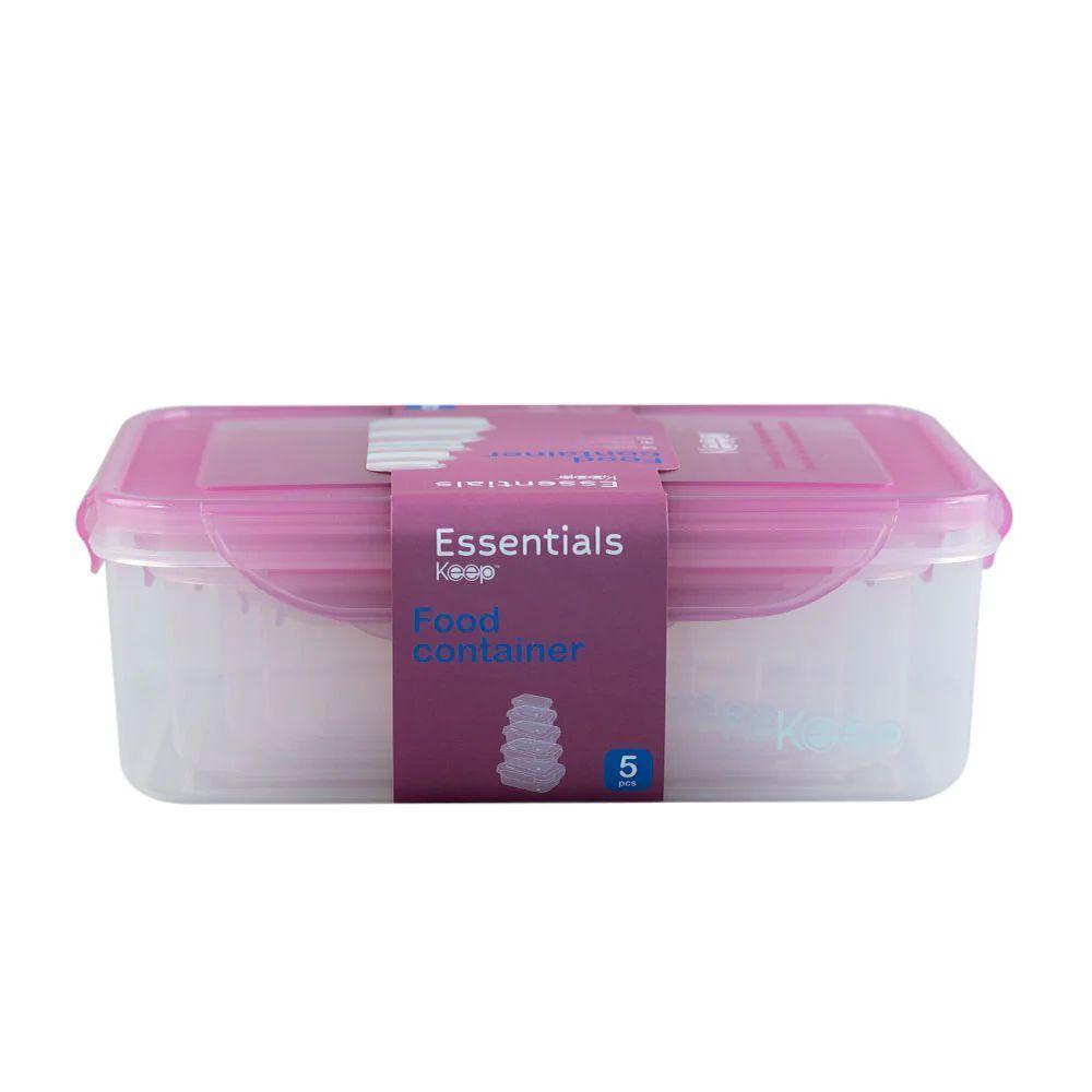 Set 5 Herméticos Apilables Rosado Keep-3