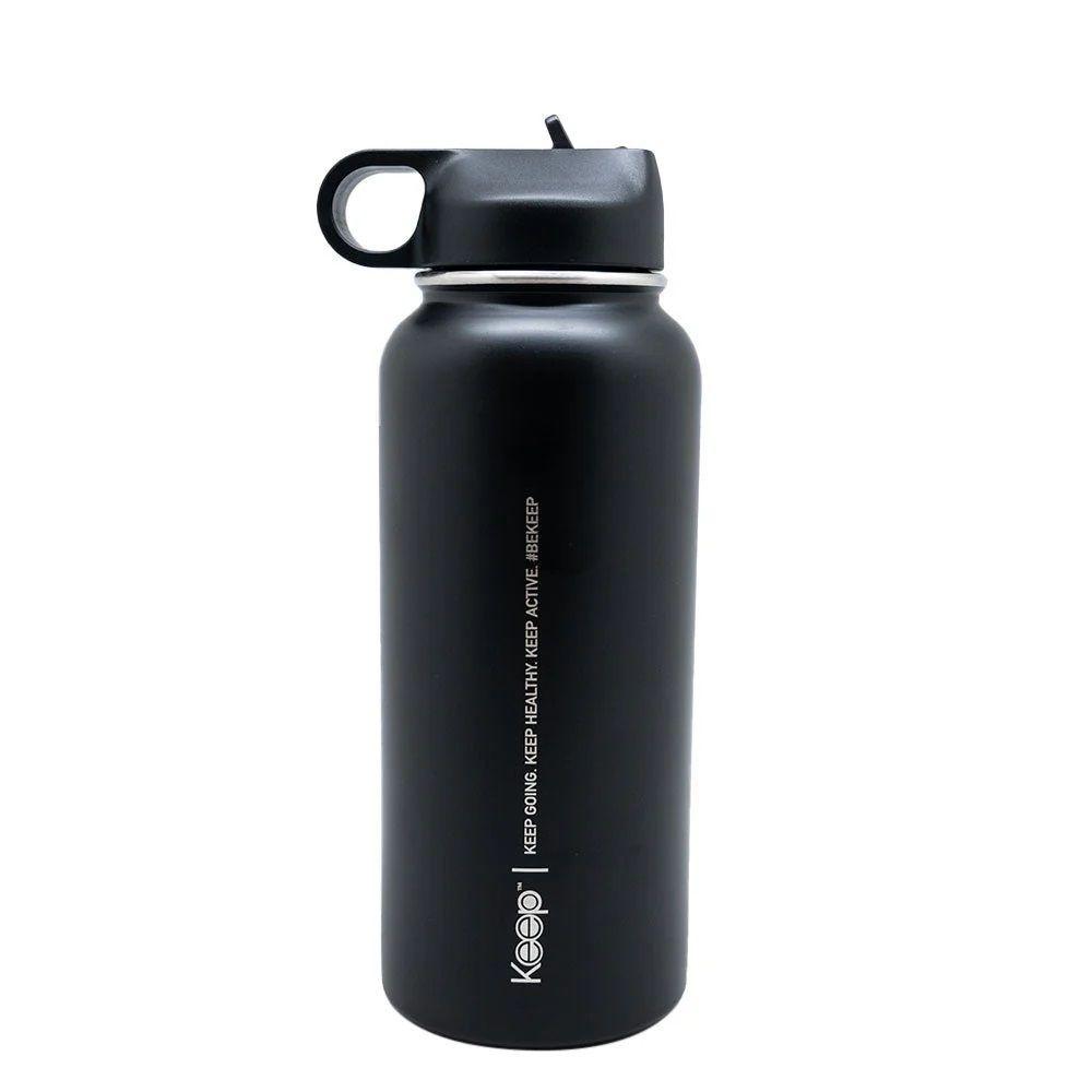 Botella Insulada 1Lt Colores Negro Keep-0