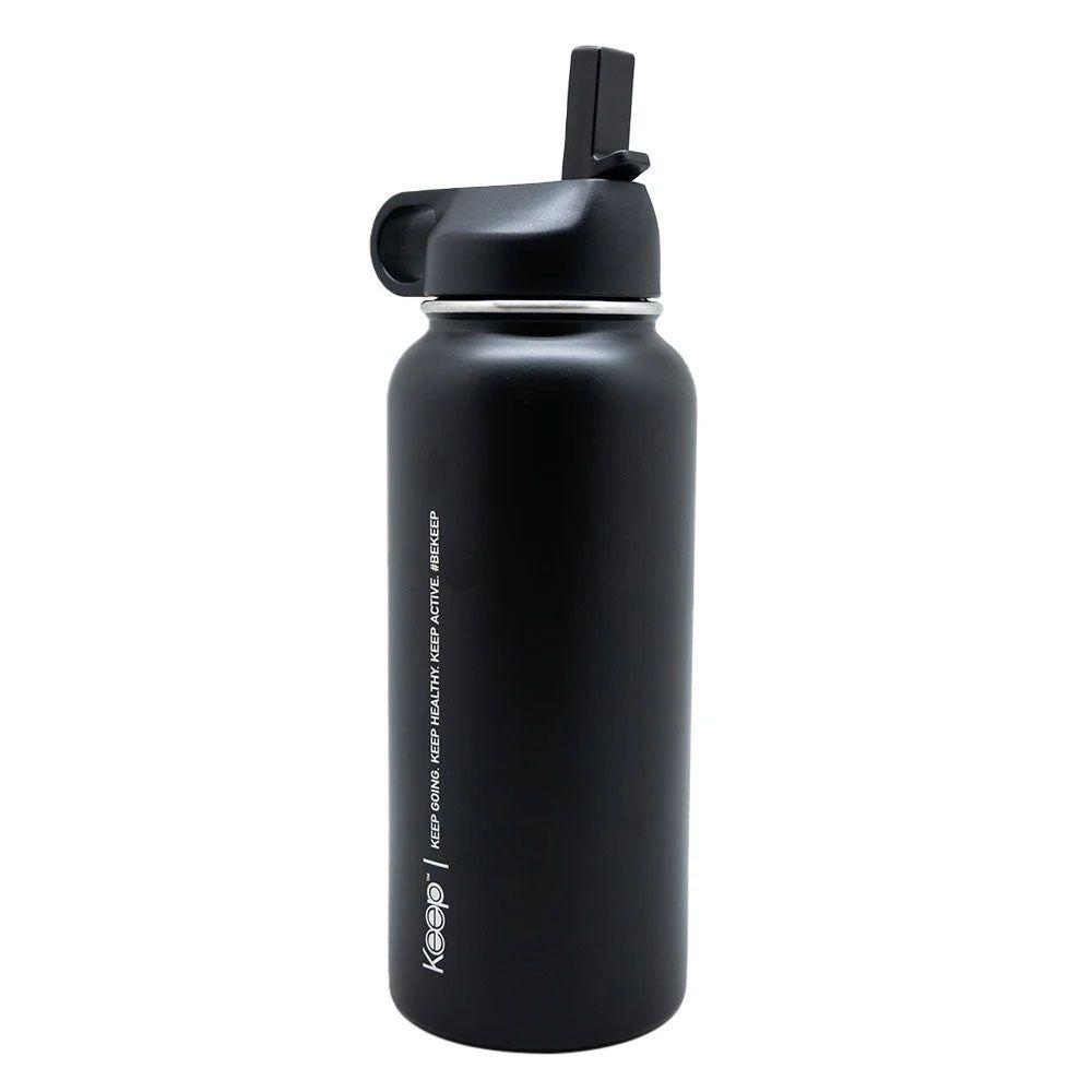 Botella Insulada 1Lt Colores Negro Keep-1