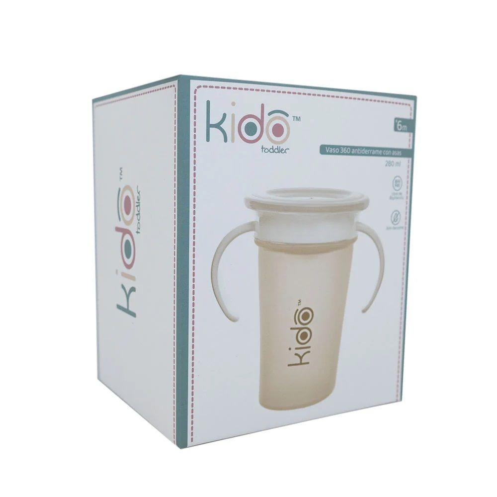 Vaso Antiderrame Beige 280ml con Asas Kido Toddler-3