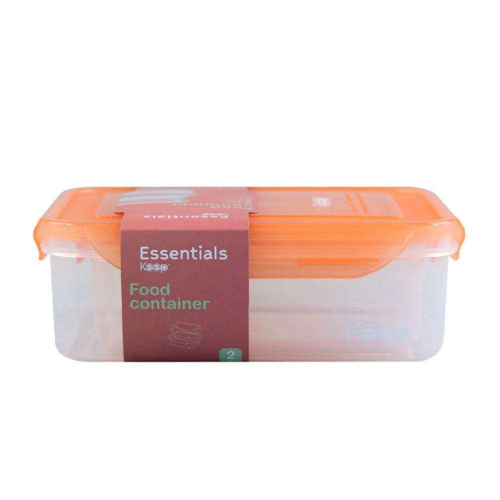 Set 2 Herméticos Apilables Naranjo Salmón Keep-2