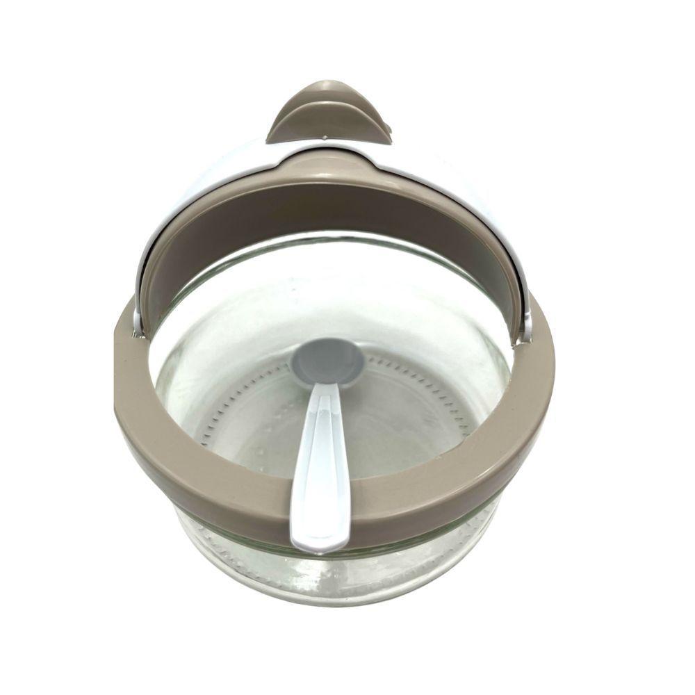Azucarero Vidrio con Cuchara Diseño Duck Beige Titiz-2