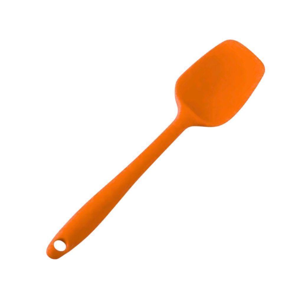 Cuchará Pequeña Silicona Naranjo 21 CM Genérico-0