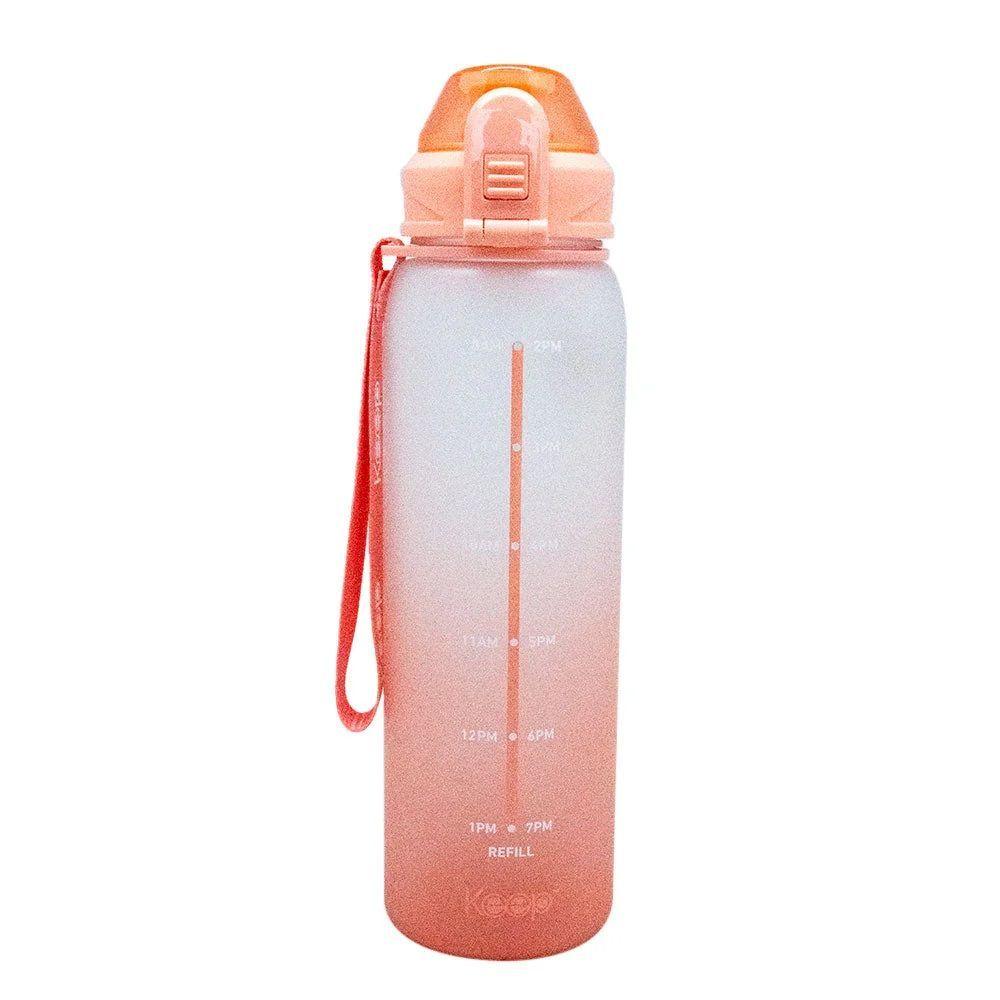 Botella Medidas Rubber 1 Litro Naranjo Salmón Keep-0