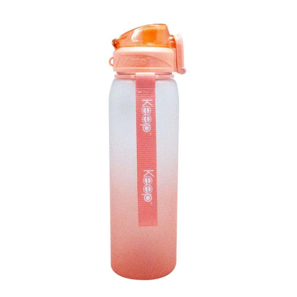 Botella Medidas Rubber 1 Litro Naranjo Salmón Keep-1