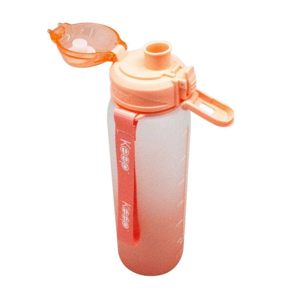 Botella Medidas Rubber 1 Litro Naranjo Salmón Keep-2