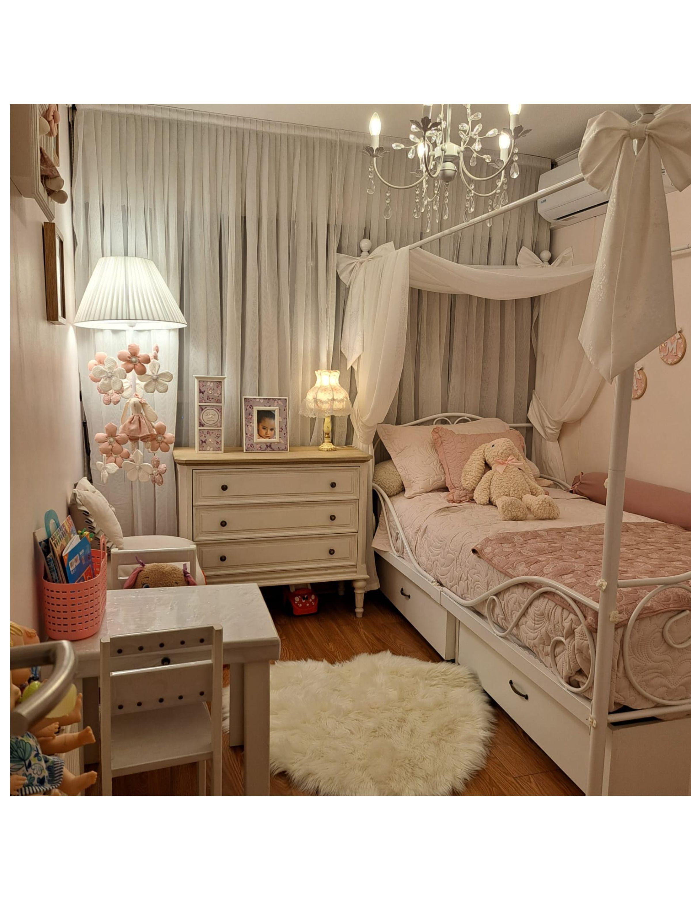 Cama Princess con Dosel Vintage White-3