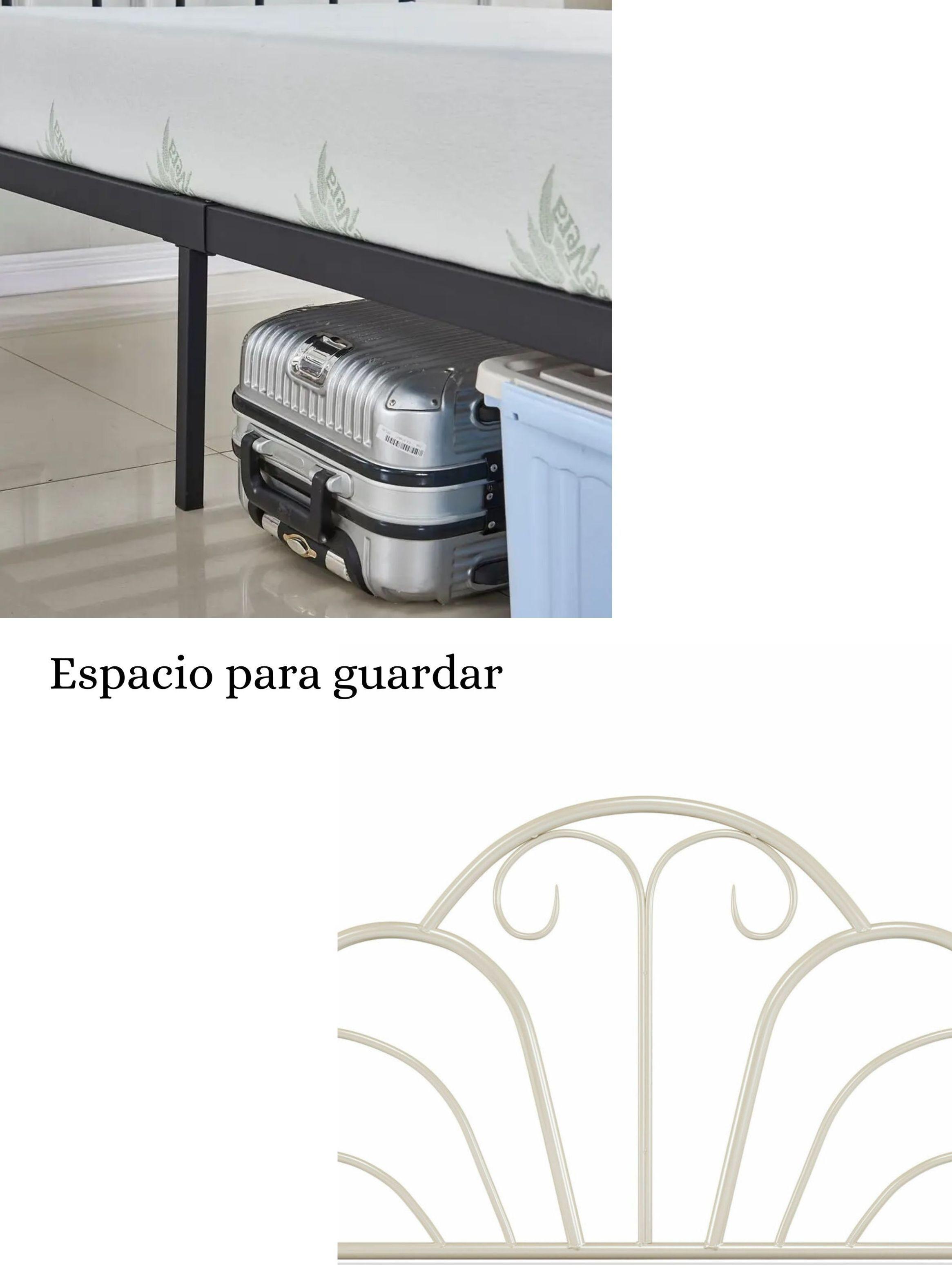 Cama Vintage 2 plazas modelo Luis XV blanca-3