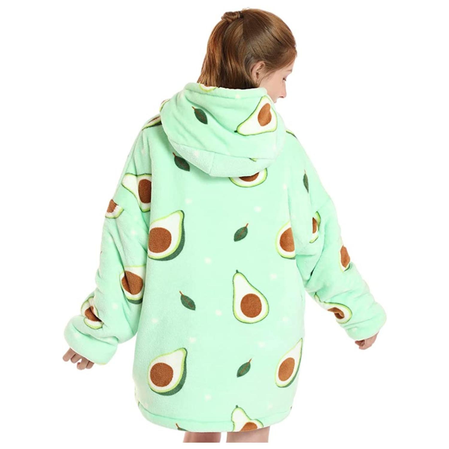 Polerón Manta De Polar Con Capucha Niños Verde Palta-2