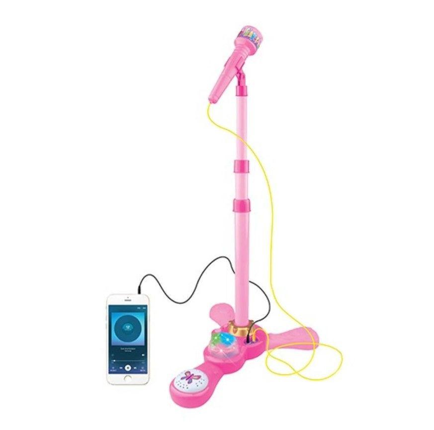 Micrófono Karaoke Infantil Simple con Luces Rosado-0