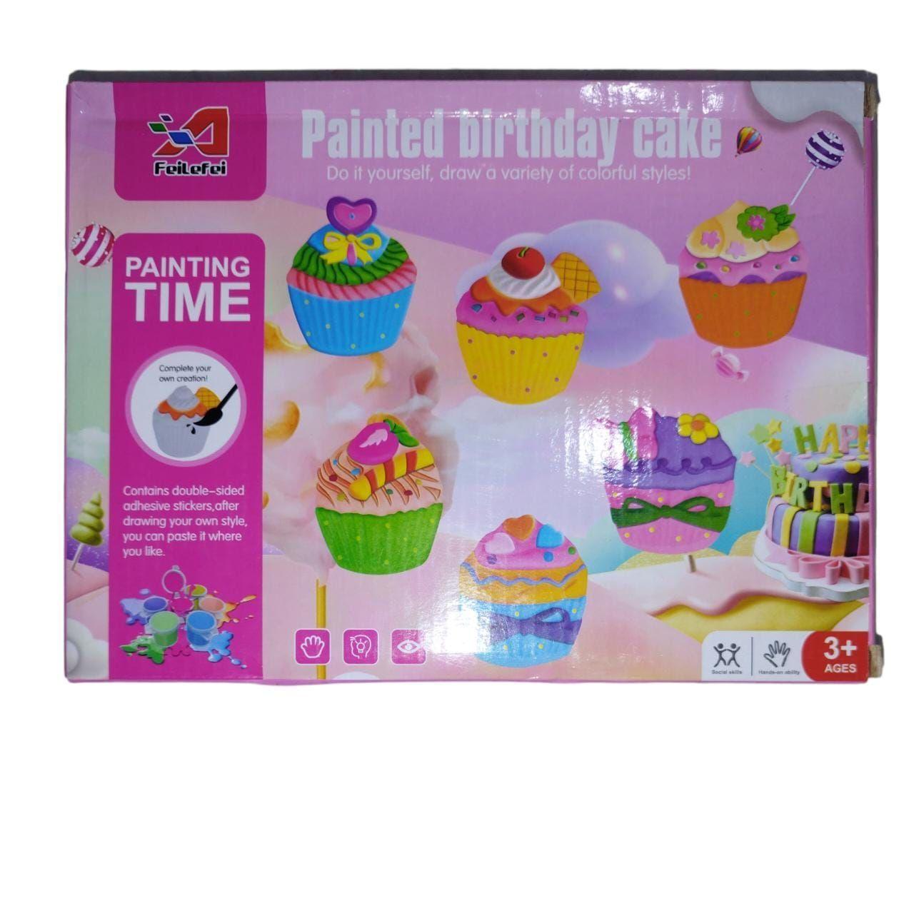 Juego de muffins de cumpleaños para pintar-0