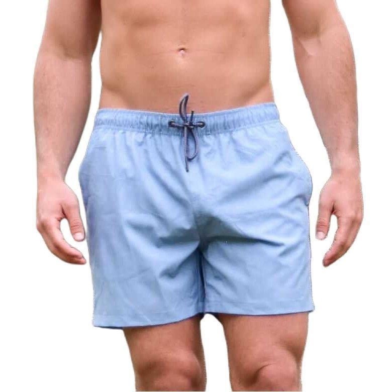Traje de baño reciclado regular liso cielo-0