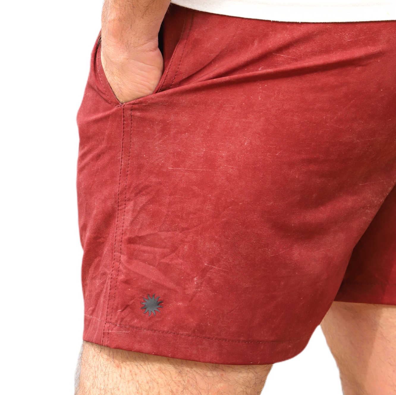 Traje de baño reciclado regular liso tierra-3