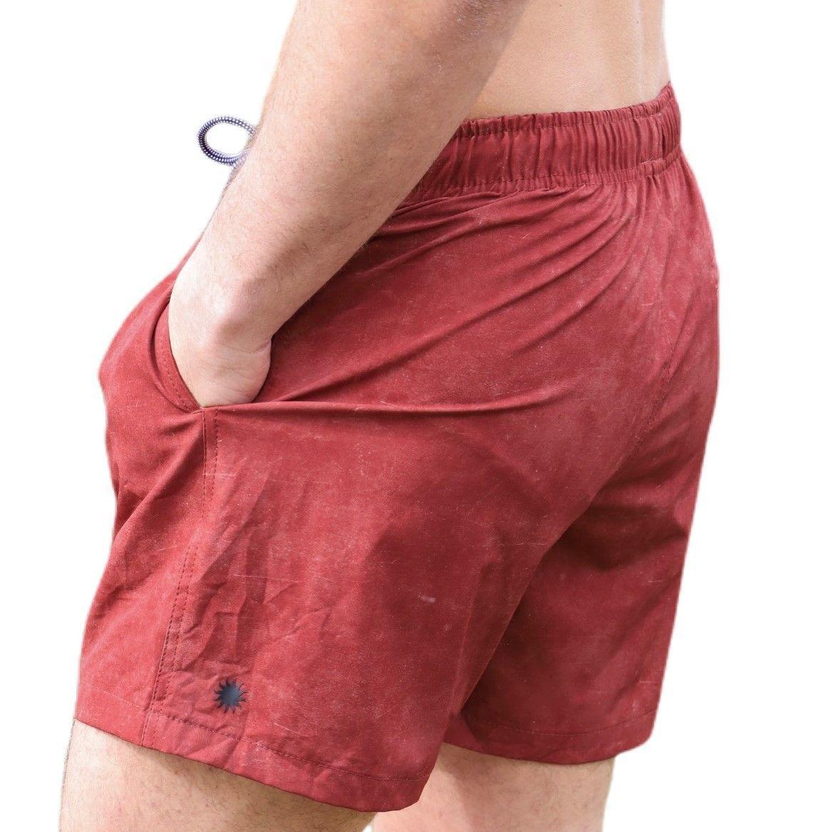 Traje de baño reciclado regular liso tierra-2