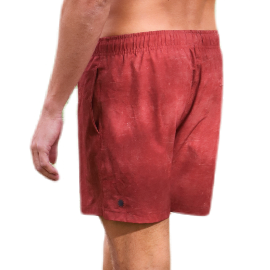 Traje de baño reciclado regular liso tierra-1